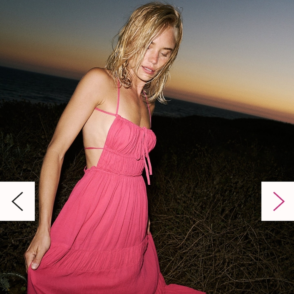 Free People Taking Sides Maxi in Rose Bright